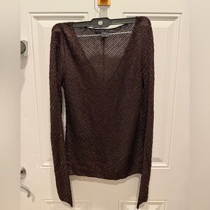 Ralph Lauren black label woven long sleeve top